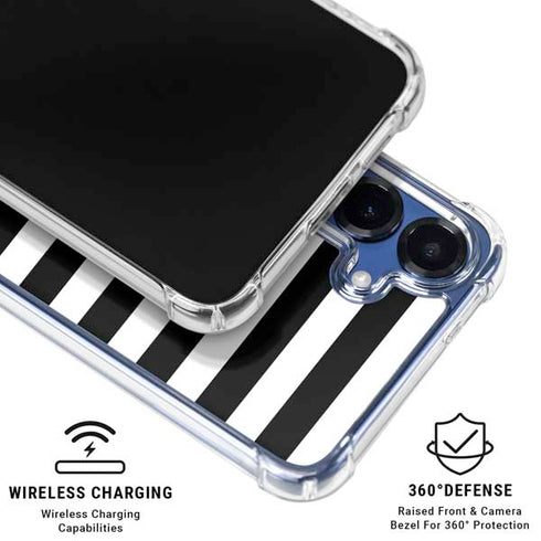 White and Black Stripes Galaxy S25 Clear Case